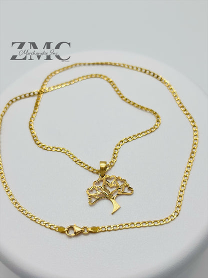 18K Gold Tree Necklace