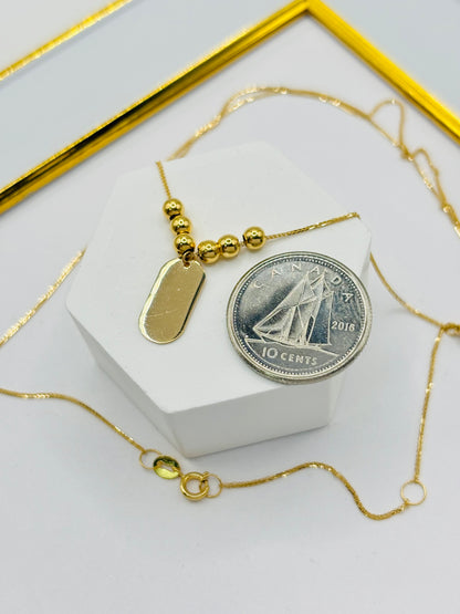 18K Gold Ball/Oval Necklace