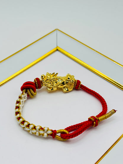 18K Gold  Lucky Piyao/ Pi Xiu Bracelet  ( Hollow Empty Inside) XXL