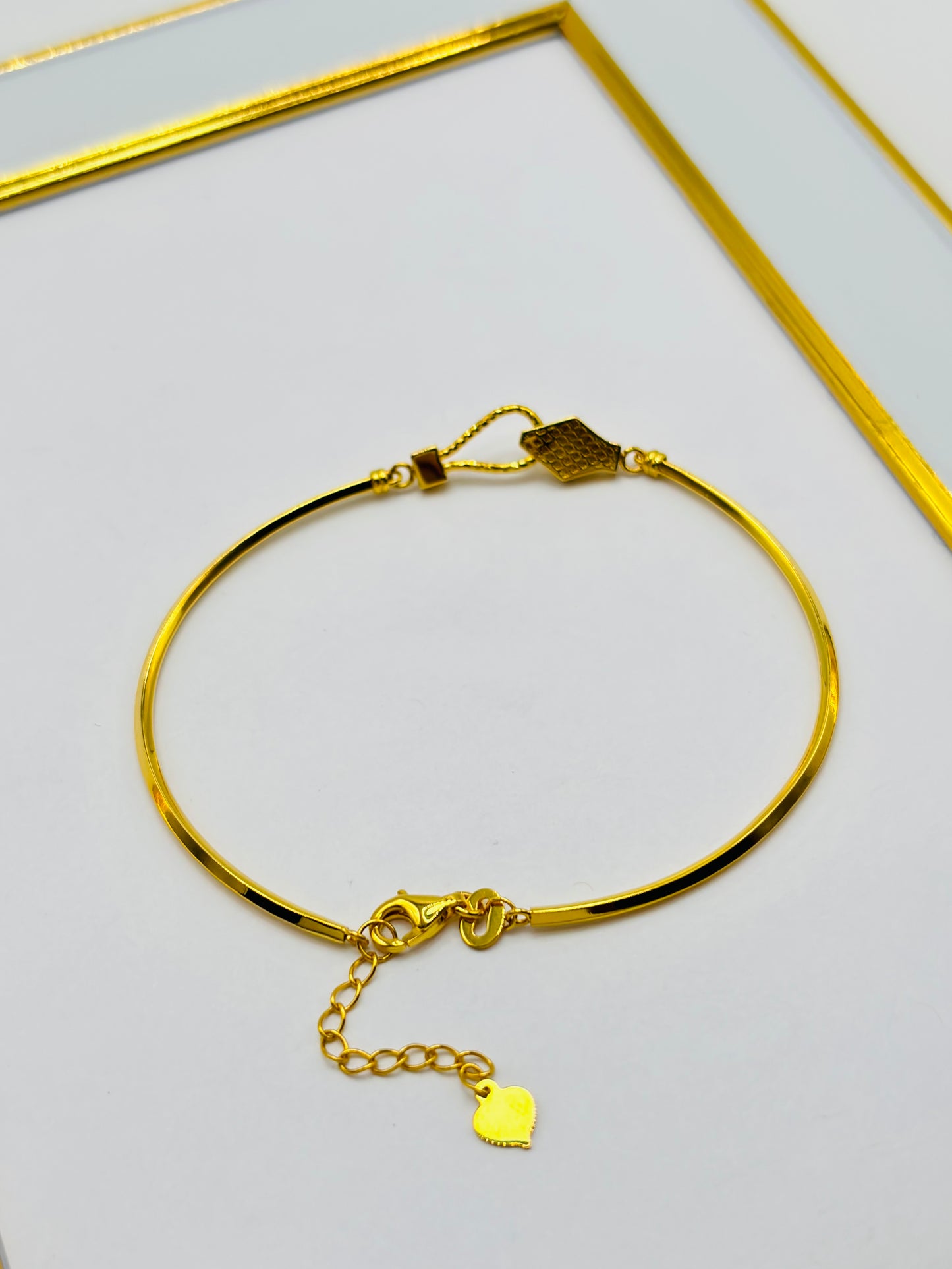 18K Gold Snake Bite Bangle Adjustable