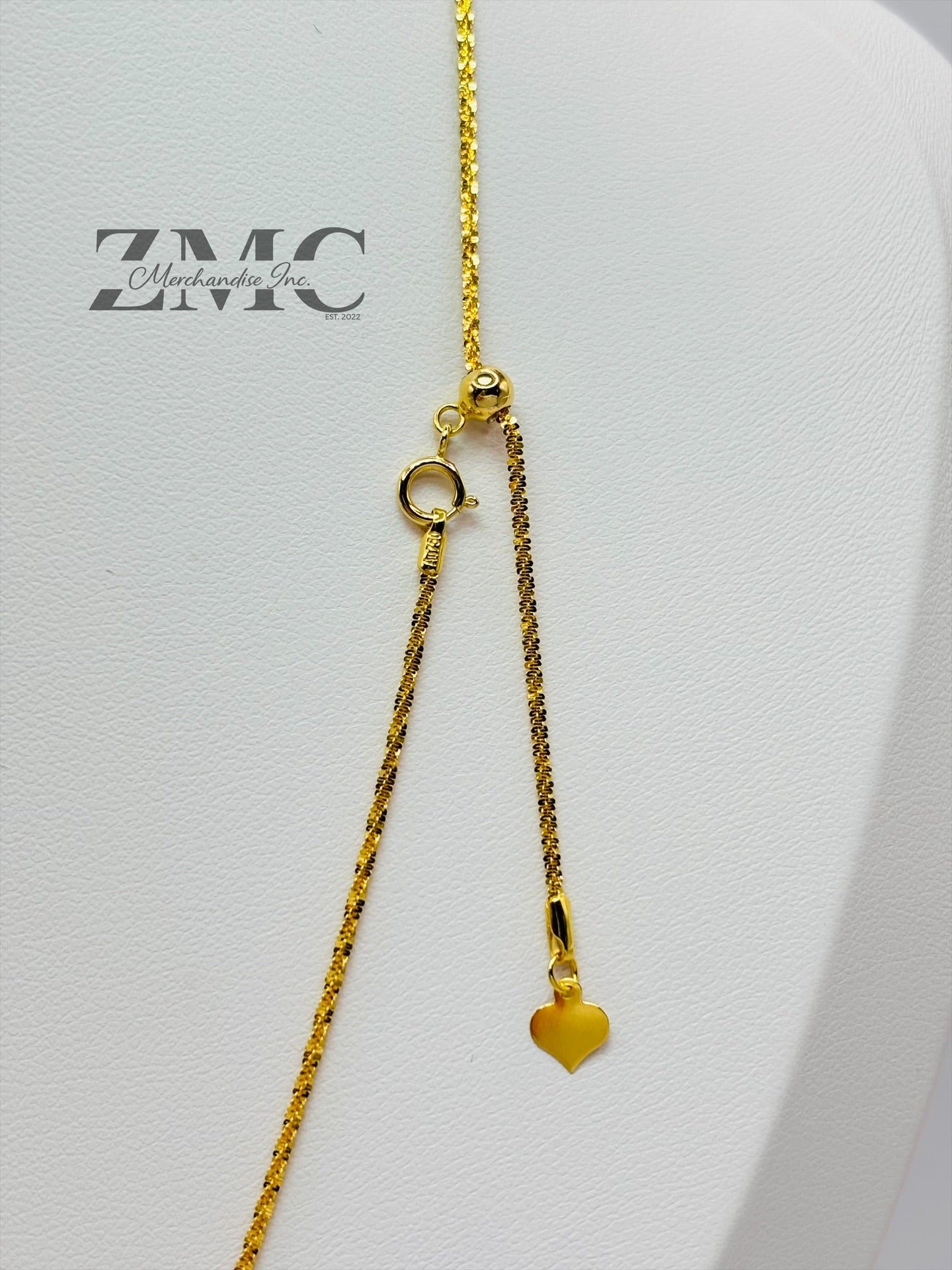 18K Gold C Necklace Slider