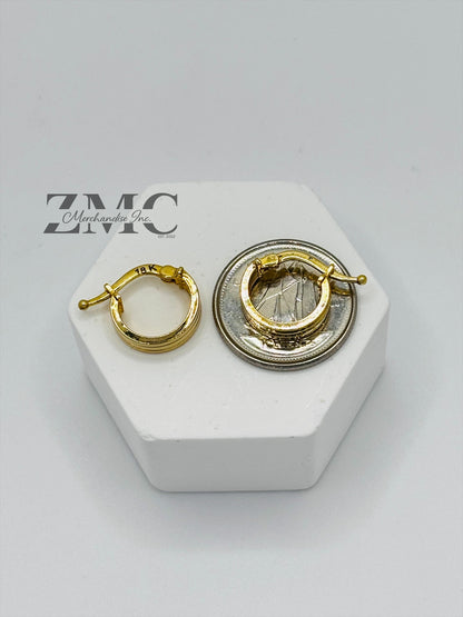 18K Gold Huggies Loop Earrings (Imperfection)
