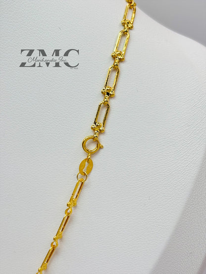 18K Gold Flat Hardware Clover Necklace