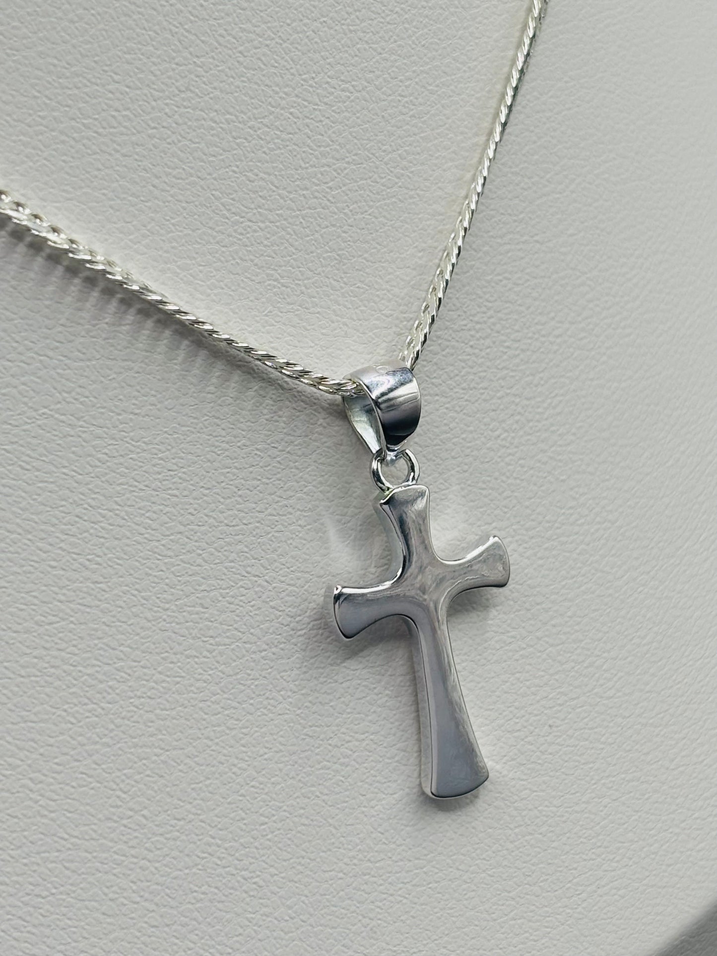 S925 Silver Plain Cross Necklace