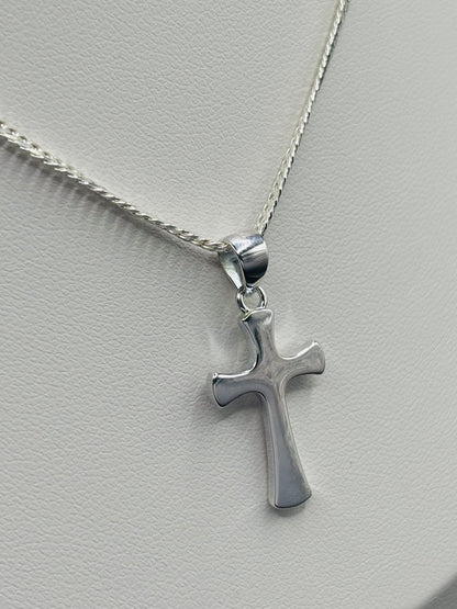 S925 Silver Plain Cross Necklace