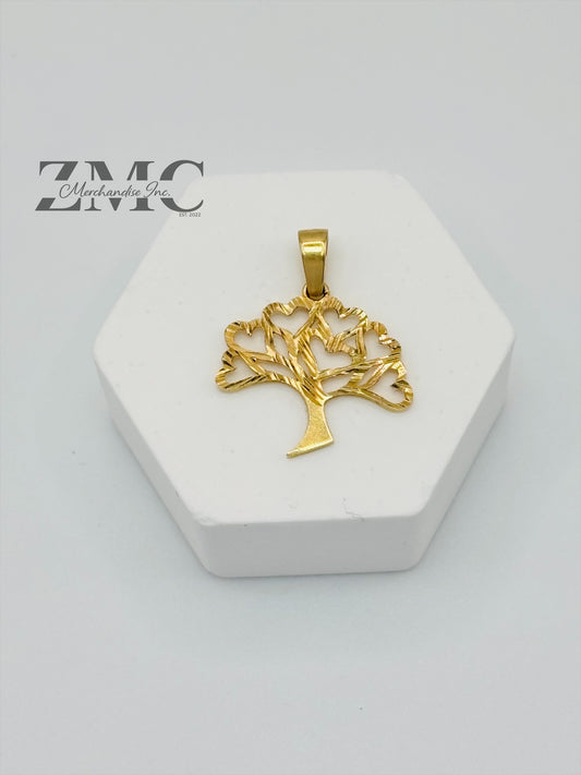 18K Gold Tree Pendant