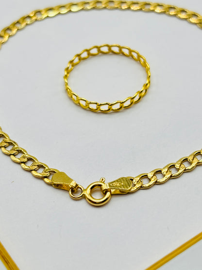 18K Gold Bracelet and Ring Set