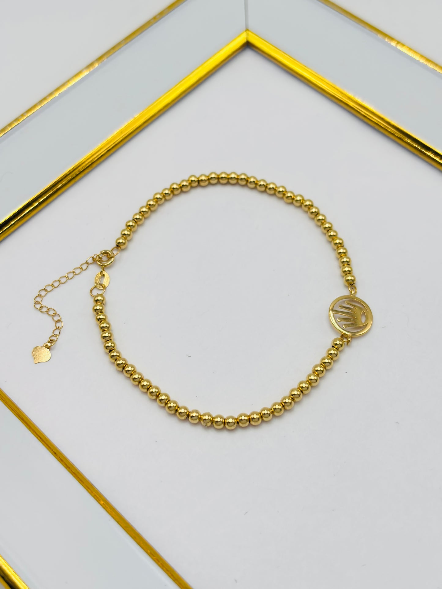 18K Gold Crown Bubble Bracelet