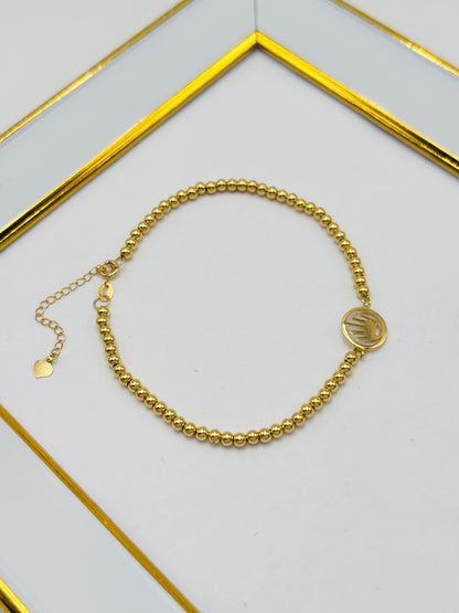 18K Gold Crown Bubble Bracelet