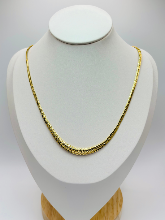 18K Gold Cobra Graduated Chain 17.5"