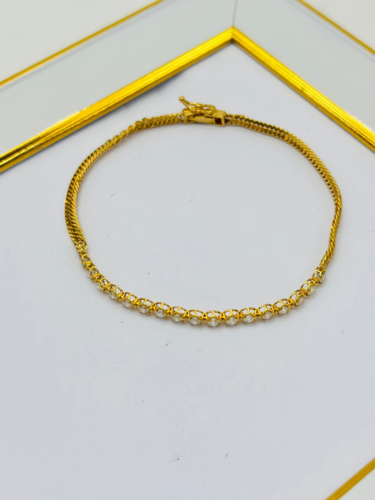 K18 Japan Kihei 1.00ct Natural Diamond Bracelet with Jewelry Appraisal Paper