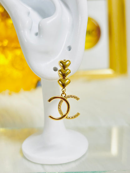 18K Gold Heart Dangling