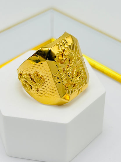 18K Gold Men's Dragon Ring