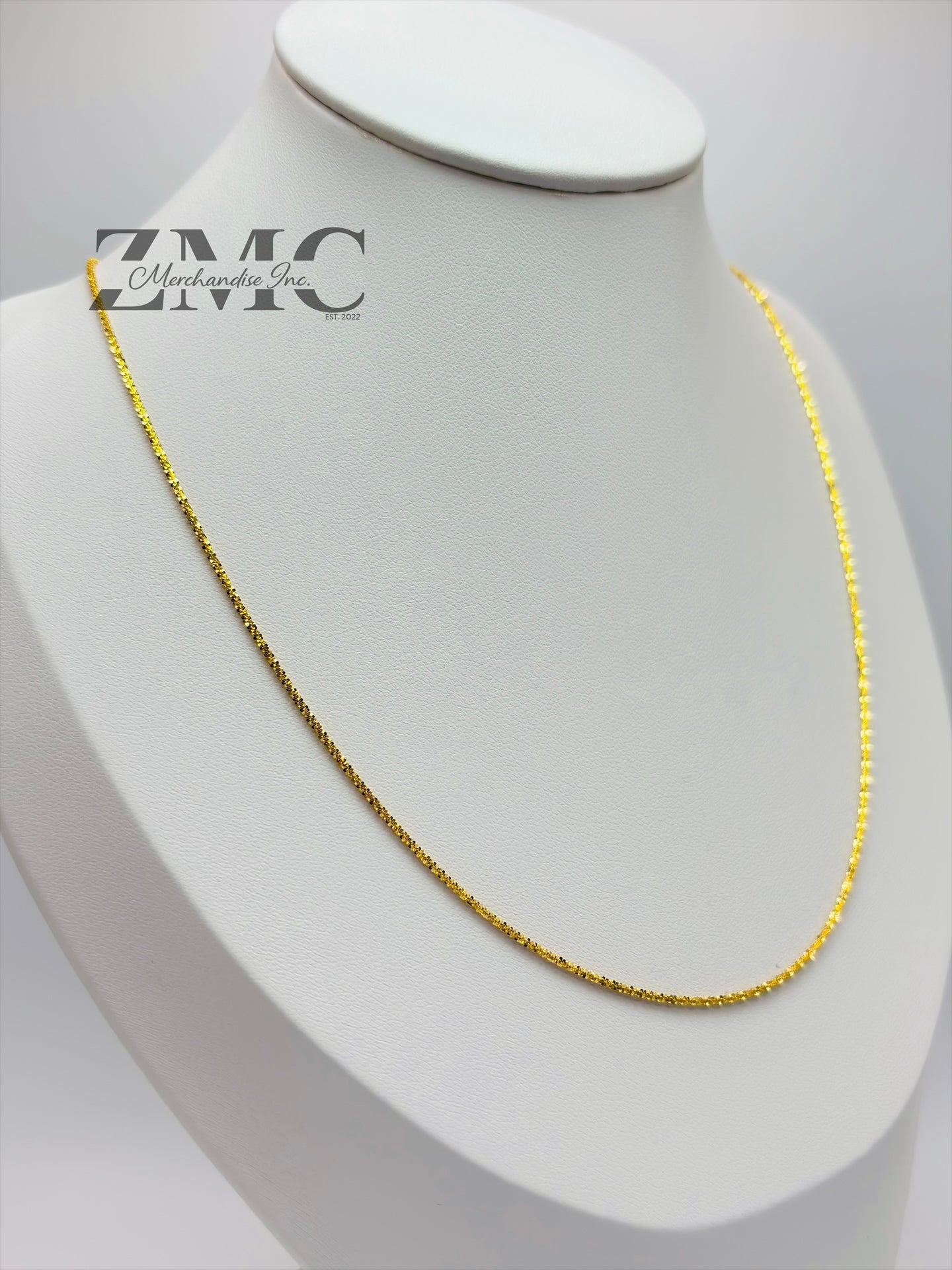 18K Gold Diamond Cut Slider Chain