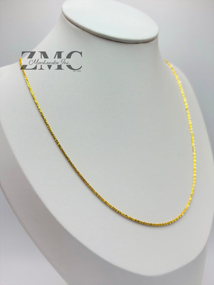 18K Gold Diamond Cut Slider Chain