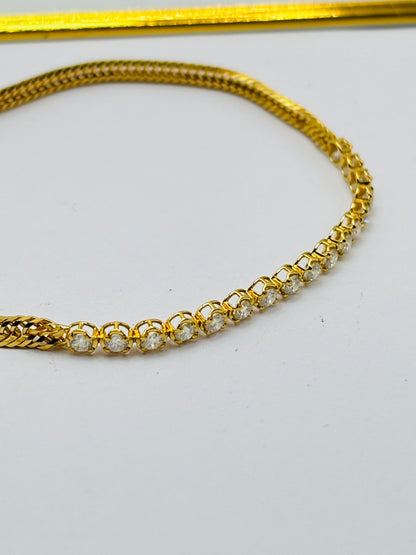 K18 Japan Kihei 1.00ct Natural Diamond Bracelet with Jewelry Appraisal Paper