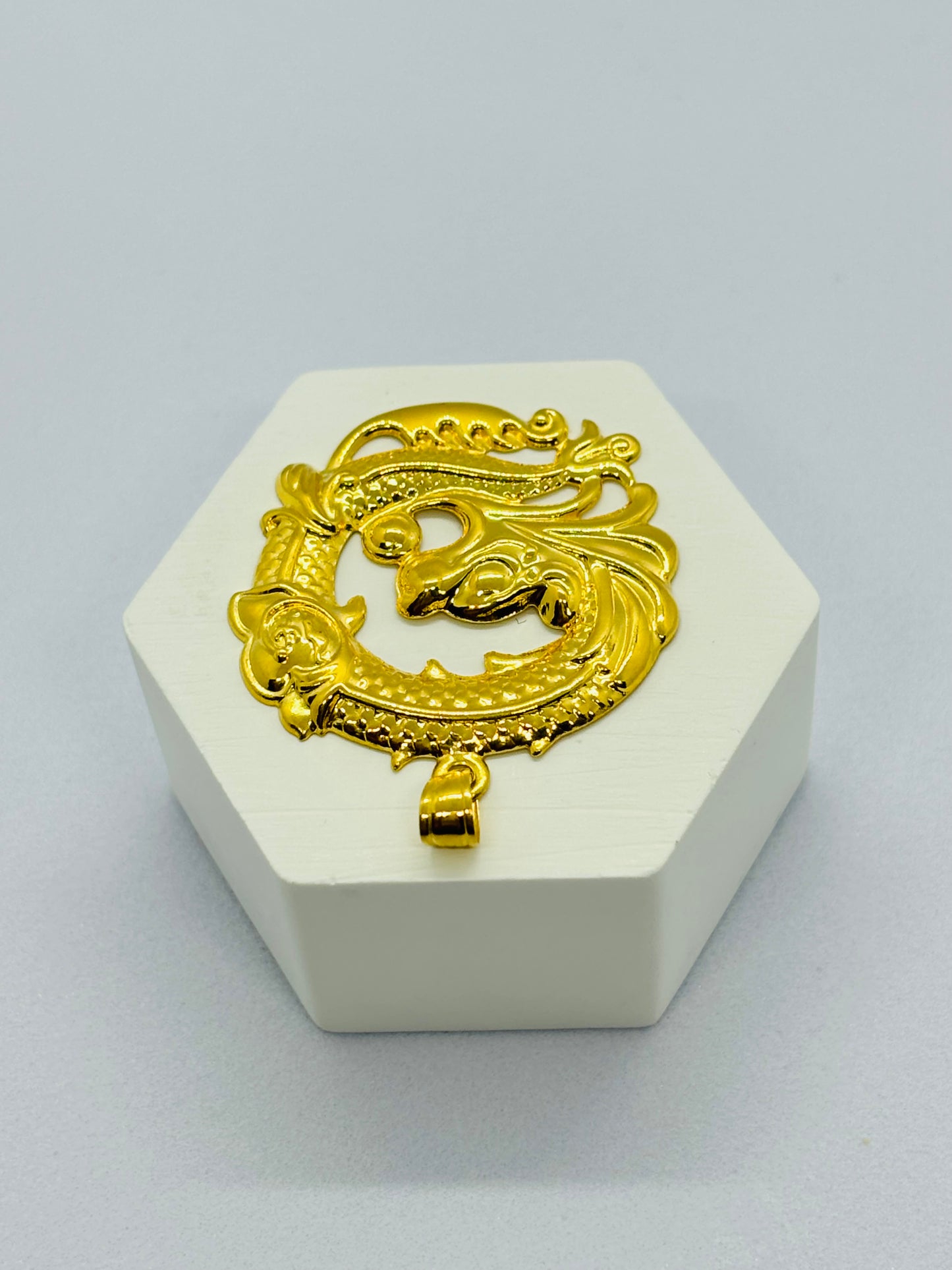 18K Gold Dragon Pendant
