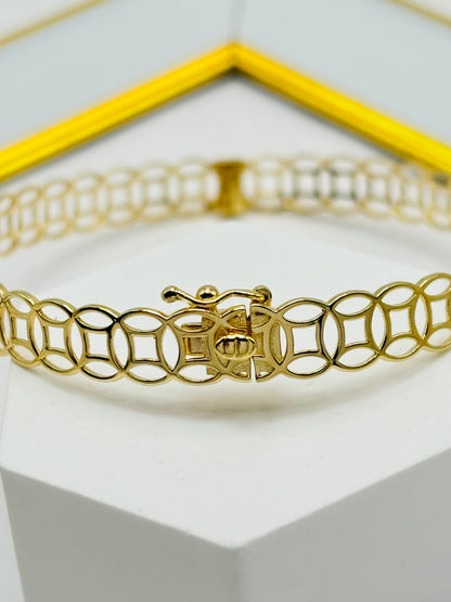 18K Gold Money Cather Bangle