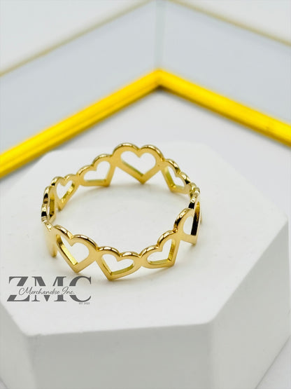 18K Gold Heart Ring
