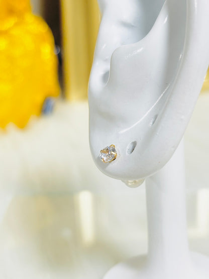 18K Gold Zircon Earrings (Silicone Gold back earrings)