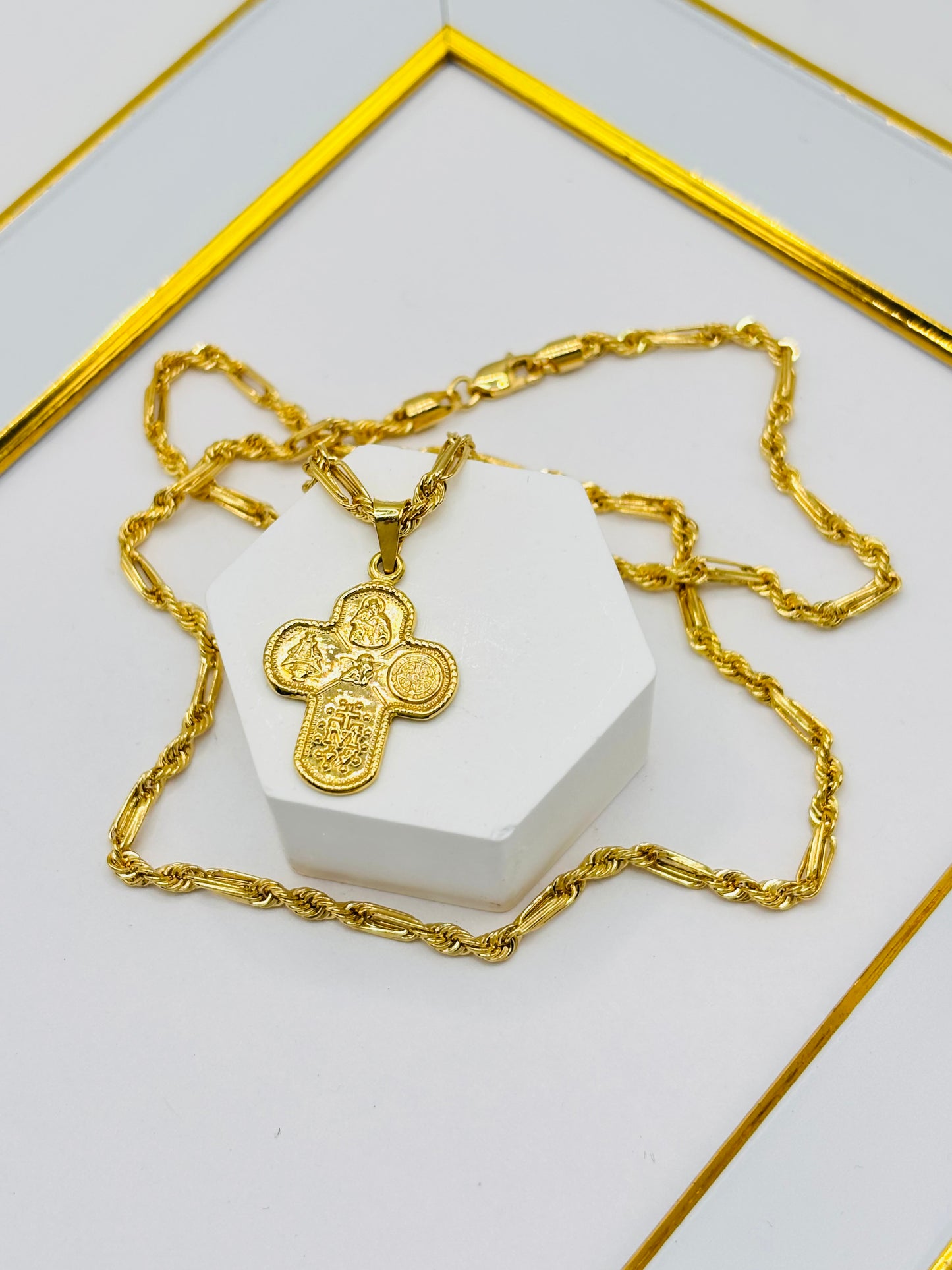 18K Gold Cross Necklace