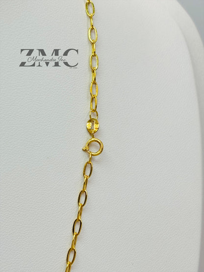 18K Gold Mini Link Paperclip Necklace