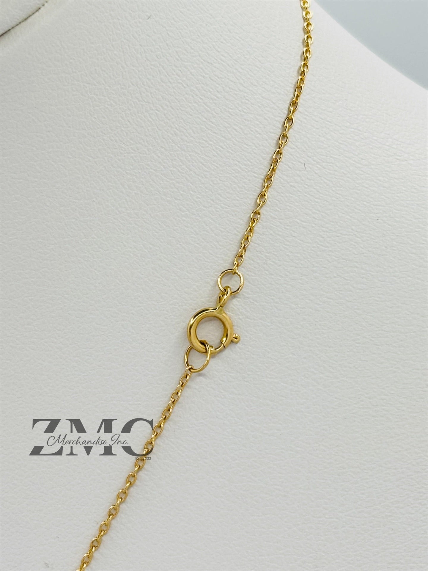 18K Gold Necklace with Barrel Pendant (Chocker Adult/Kids)