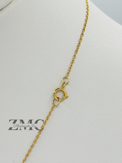 18K Gold Necklace with Barrel Pendant (Chocker Adult/Kids)