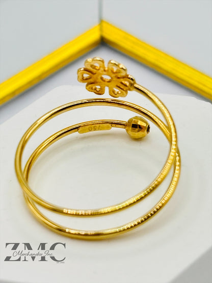 18K Spiral Flower Ring