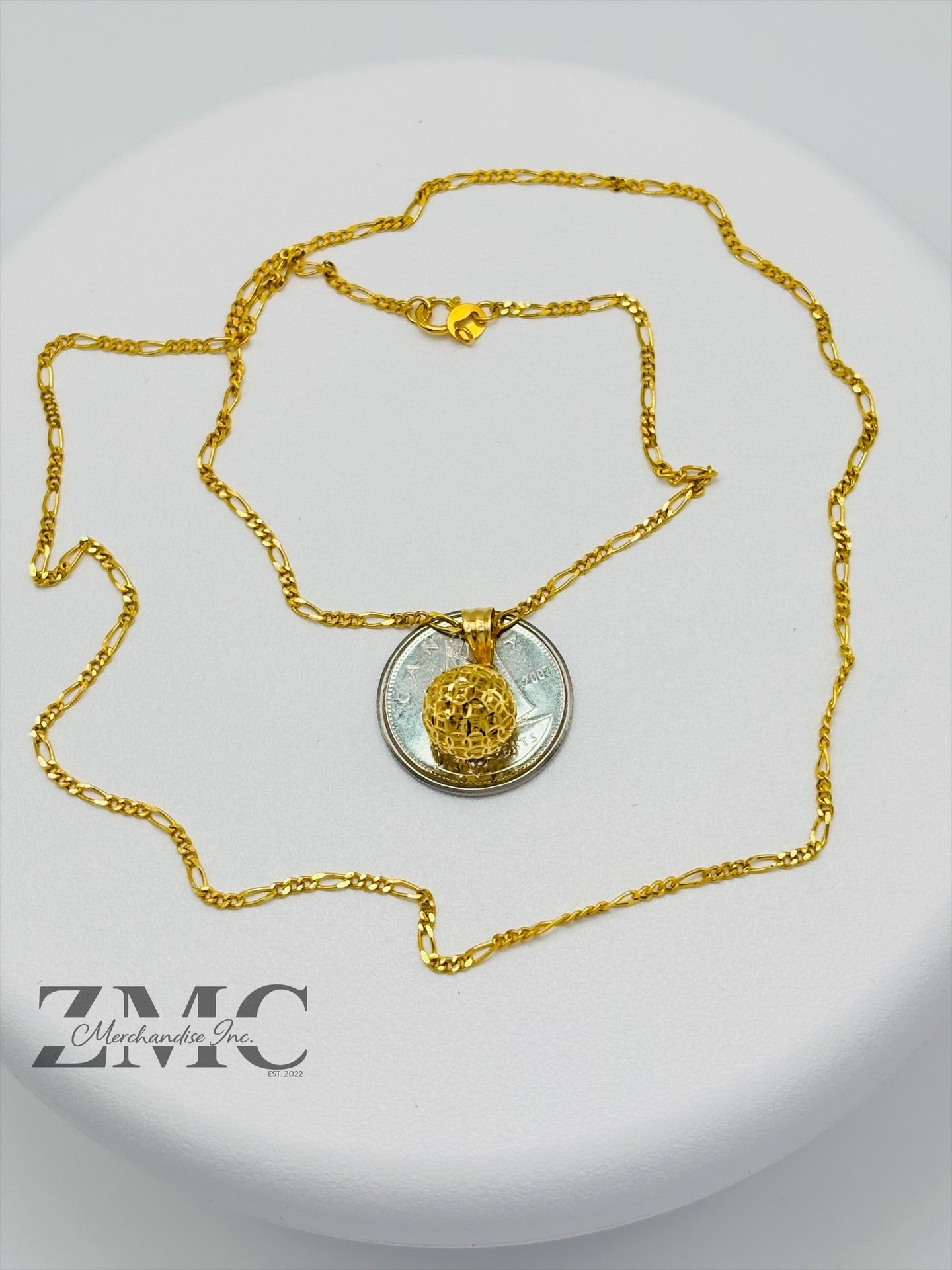 18K Gold Money Catcher Ball Necklace