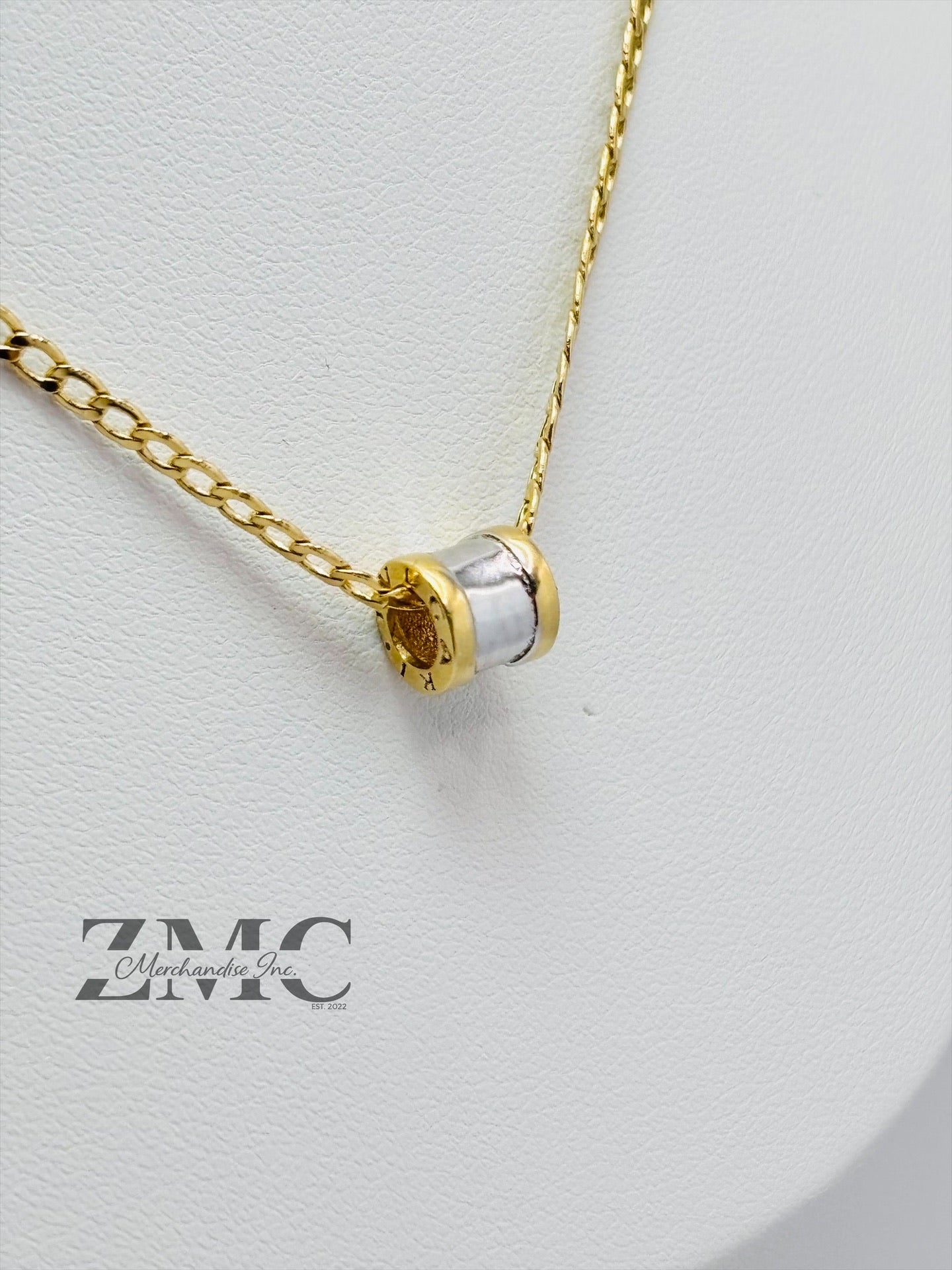 18K Gold Barrel Necklace