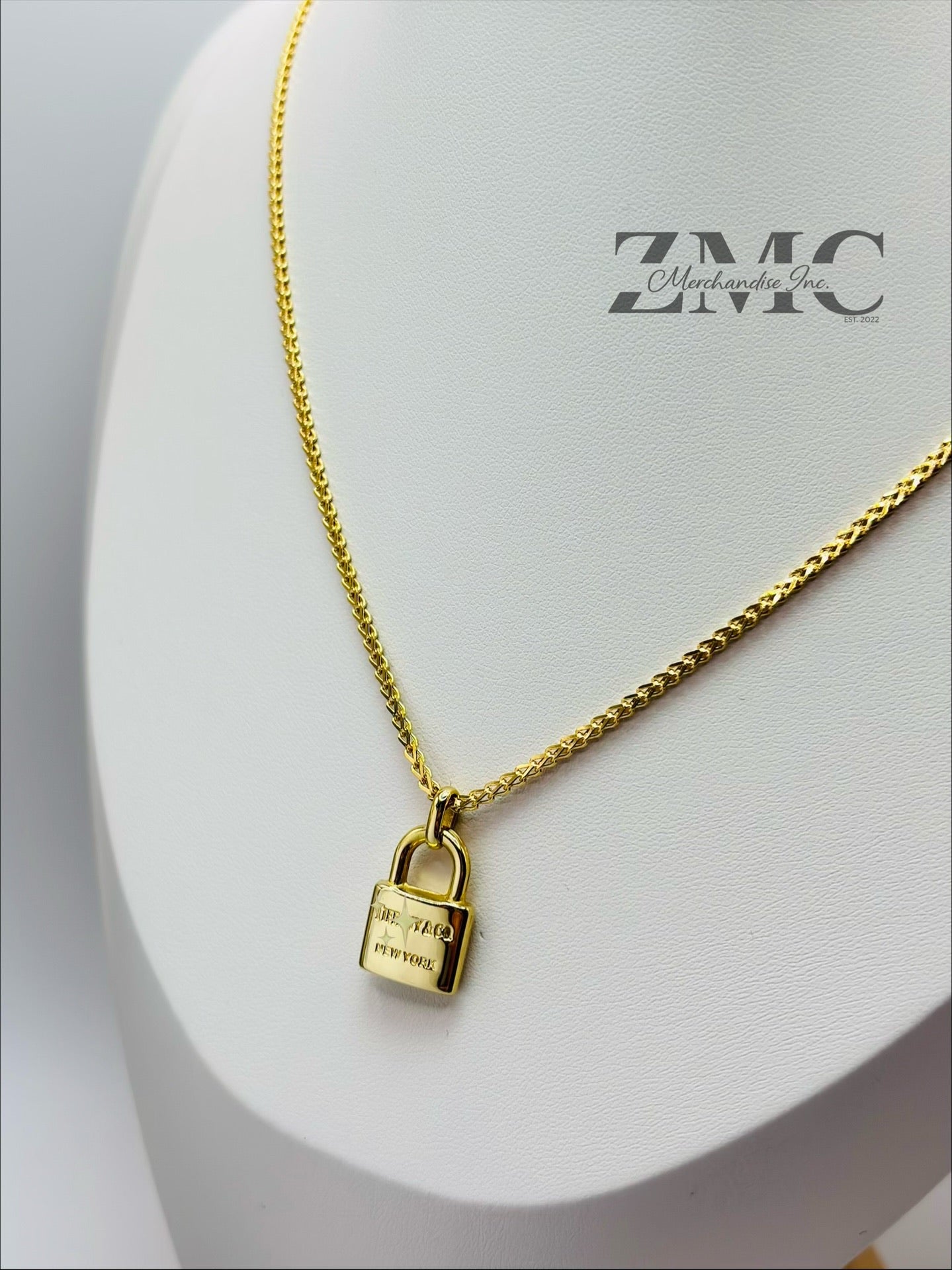 18K Gold Foxtail Padlock Necklace