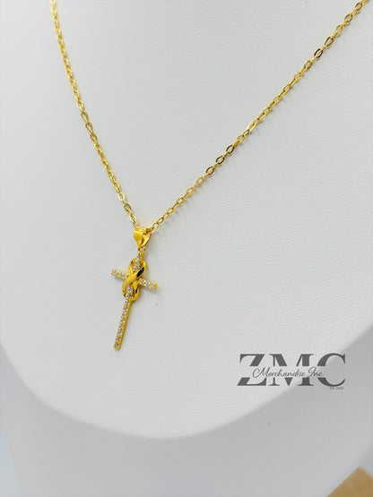 18K Gold Cross Necklace