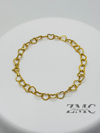 18K Gold Heart Bracelet