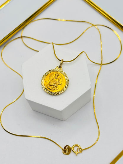18K Gold Religious Necklace