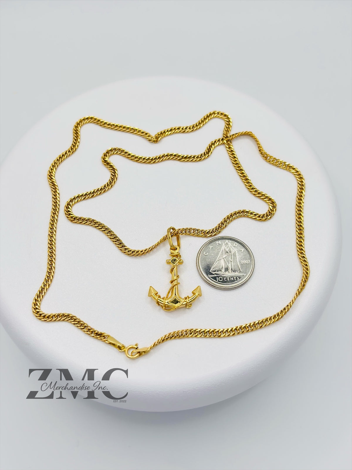 18K Gold Anchor Necklace