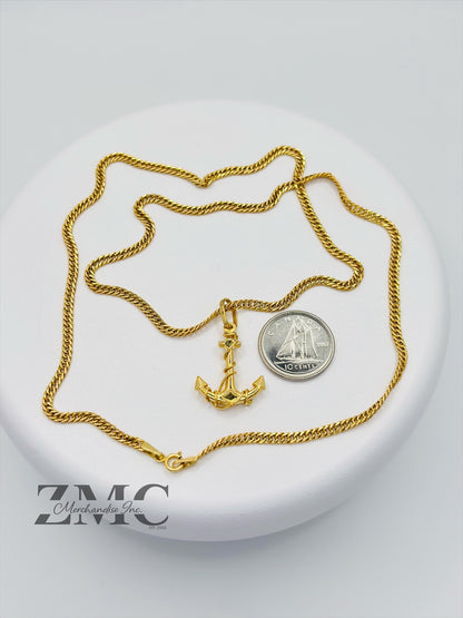 18K Gold Anchor Necklace