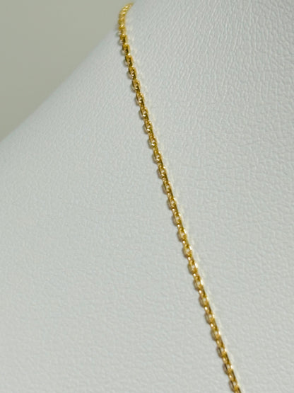 18K Gold Teardrop Attached Pendant Necklace