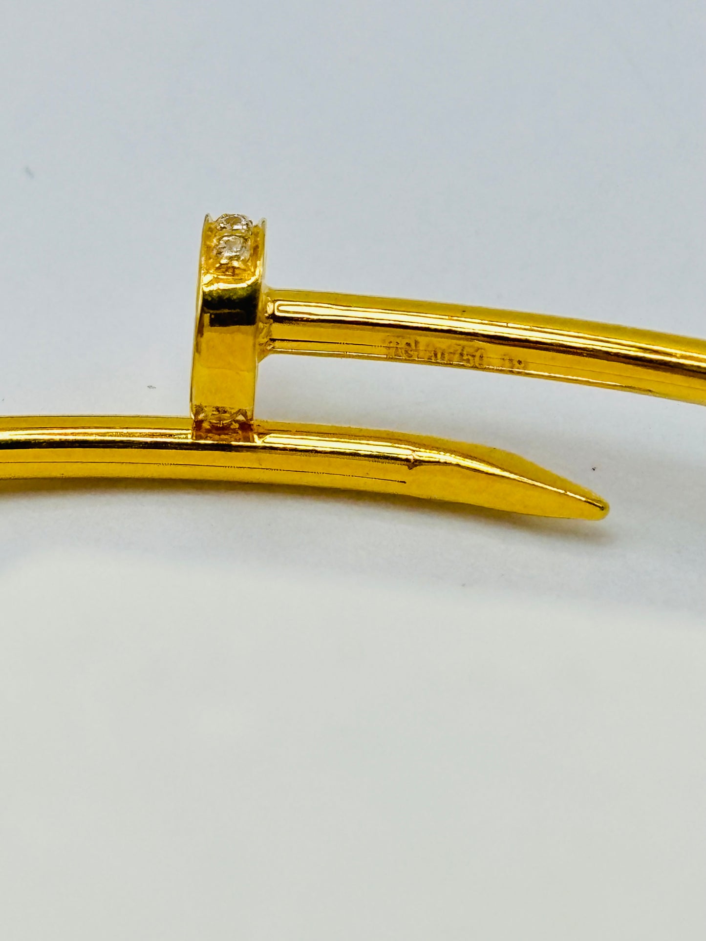 18K Gold nail Bangle