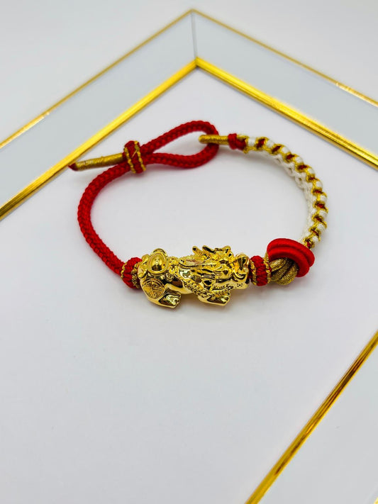 18K Gold  Lucky Piyao/ Pi Xiu Bracelet  ( Hollow Empty Inside) XXL