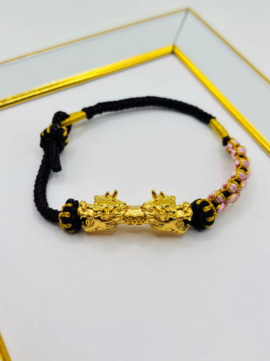 18K Gold  Lucky Dragon Bracelet  ( Hollow Empty Inside) Sakura XXL