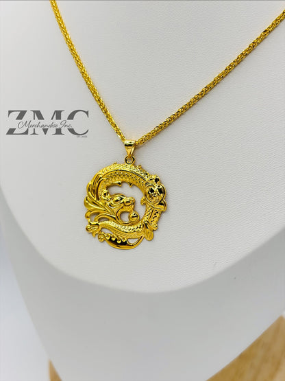 18K Gold Dragon Necklace