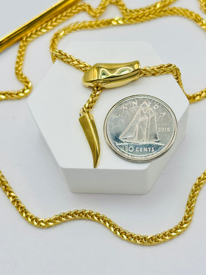 18K Gold Snake Bite Necklace