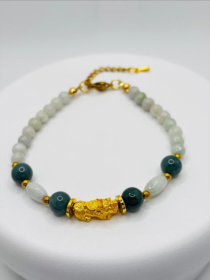 18K Gold Lucky Piyao/ Pi Xiu Jade Bracelet ( Hollow Empty Inside) MEDIUM PIYAO