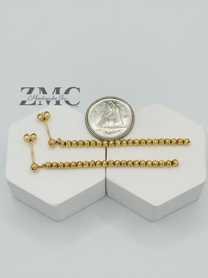18K Gold Mirror Ball Dangling Earrings