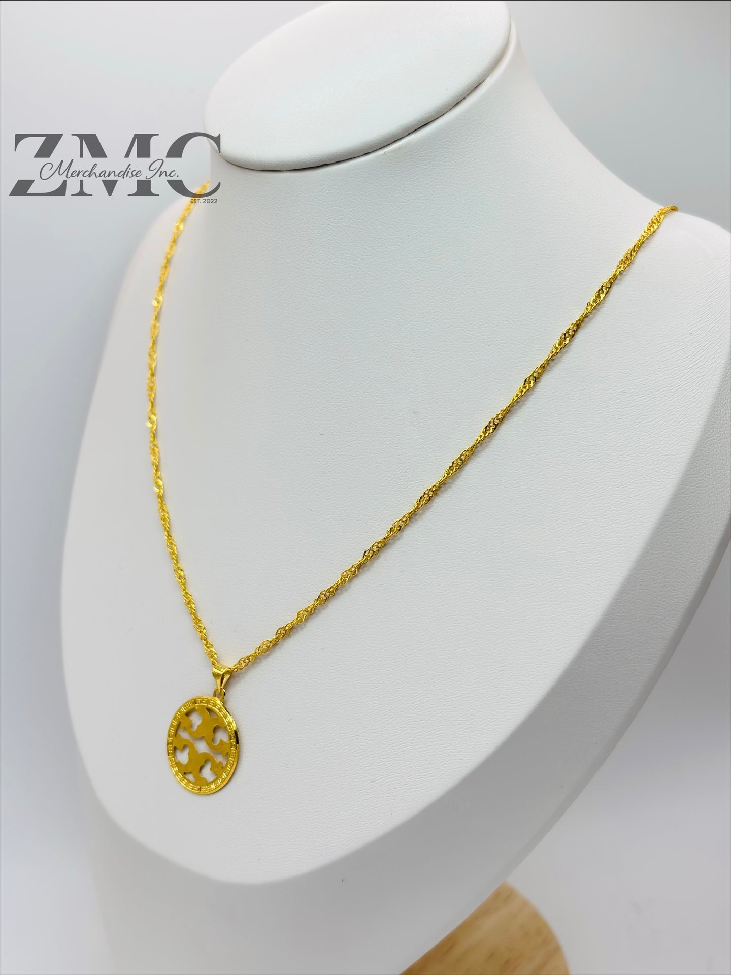 18K Gold T B Necklace