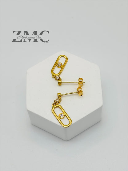 18K Gold Dangling Earrings