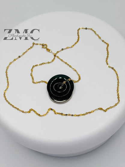 18K Gold Dancing Jade Necklace