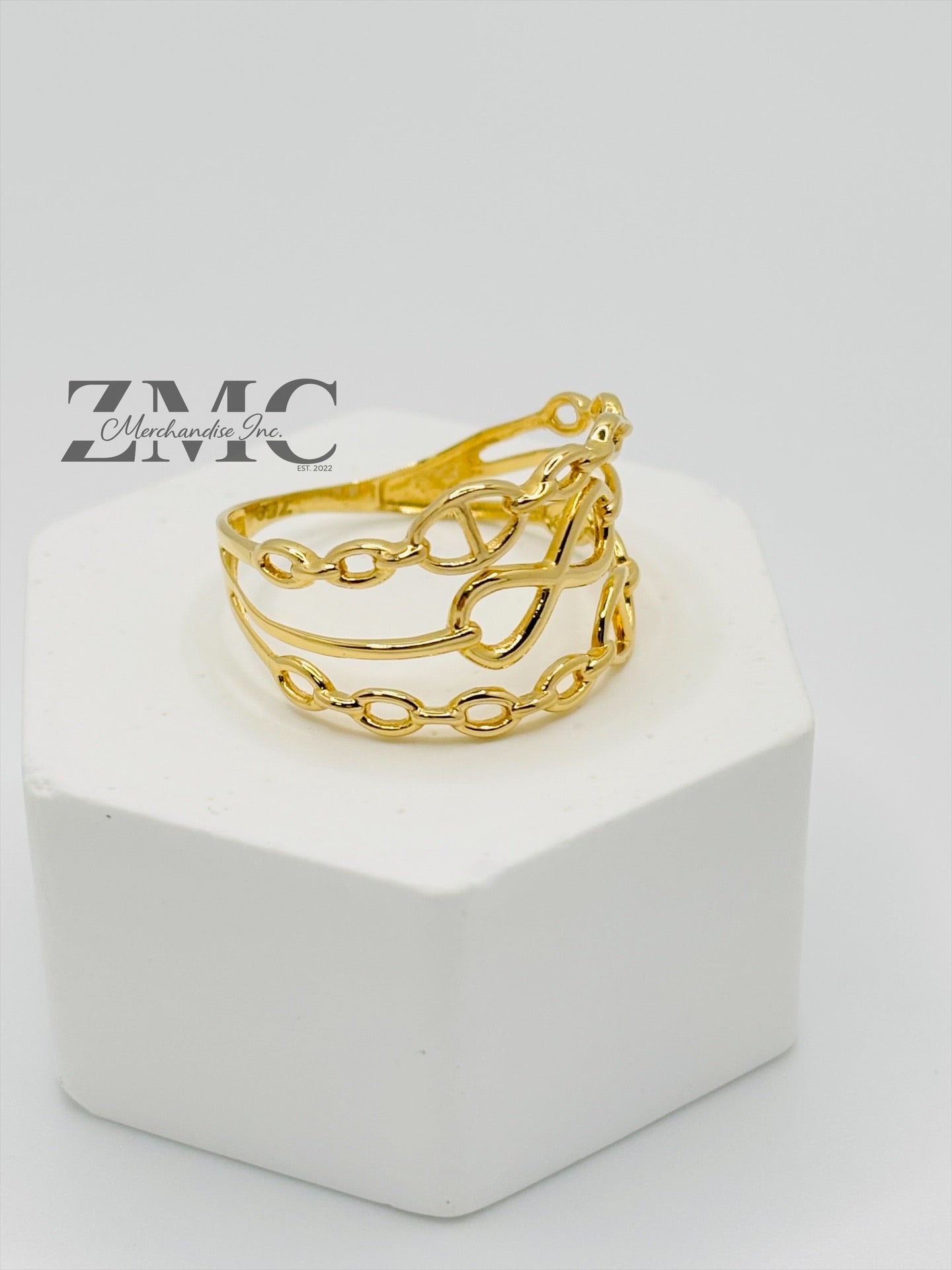 18K Gold G Layered  Ring