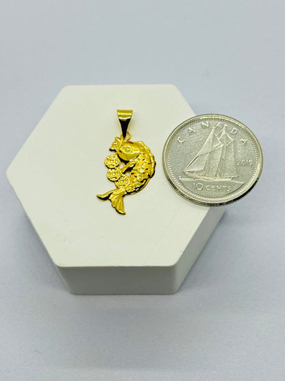 18K Gold Koi Fish Pendant